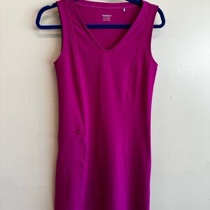 Toad & Co Short Sleeve Magenta Purple Pink Side Pocket Dress. Size XSM